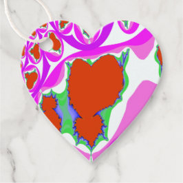 Para Recuerdos Etiquetas de Favorito de Fractal de Corazón Sangra