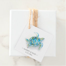 Para Recuerdos Etiquetas de Favorito de Tortuga Marina Acuarela