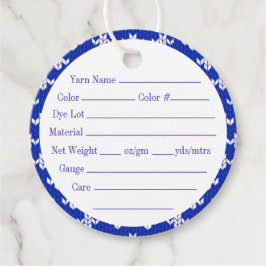 PARA RECUERDOS ETIQUETAS DE HILO AZUL ESCANDINAVO TEJIDO REDONDAS