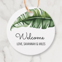 Para Recuerdos Etiquetas de la bolsa de bienvenida de Boda de hoj