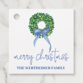 Para Recuerdos Etiquetas de Navidades de vacaciones de Blue Wreat