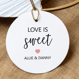 Para Recuerdos Etiquetas de regalo Amor es Dulce, Boda Rosa o Duc