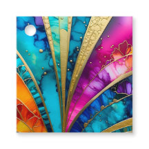 Etiquetas de regalo coloridas Art Déco