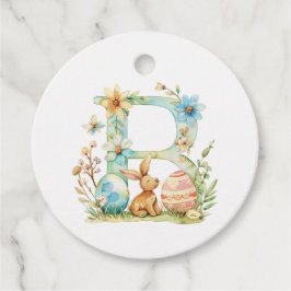 Para Recuerdos Etiquetas de regalo con monograma de Pascua B (nom