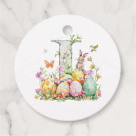 Para Recuerdos Etiquetas de regalo con monograma de Pascua I (nom