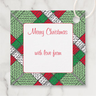 PARA RECUERDOS ETIQUETAS DE REGALO CUADRADAS DE PUNTO ARGYLE NAVI