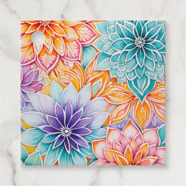Para Recuerdos Etiquetas de regalo de arte batik floral coloridas