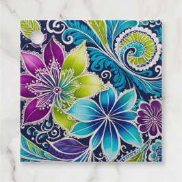 Para Recuerdos Etiquetas de regalo de arte batik floral coloridas