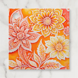 Para Recuerdos Etiquetas de regalo de arte batik floral coloridas