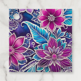Para Recuerdos Etiquetas de regalo de arte batik floral coloridas