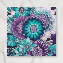 Para Recuerdos Etiquetas de regalo de arte batik floral coloridas