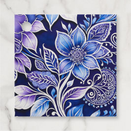 Para Recuerdos Etiquetas de regalo de arte batik floral coloridas