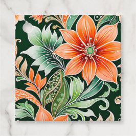 Para Recuerdos Etiquetas de regalo de arte batik floral coloridas