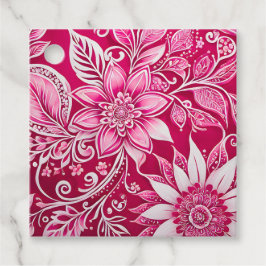 Para Recuerdos Etiquetas de regalo de arte batik floral coloridas