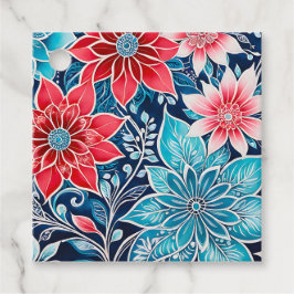 Para Recuerdos Etiquetas de regalo de arte batik floral coloridas