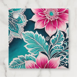 Para Recuerdos Etiquetas de regalo de arte batik floral coloridas