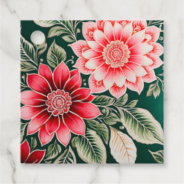 Para Recuerdos Etiquetas de regalo de arte batik floral coloridas
