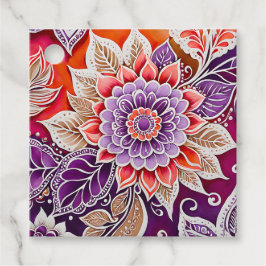 Para Recuerdos Etiquetas de regalo de arte batik floral coloridas