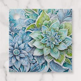 Para Recuerdos Etiquetas de regalo de arte batik floral coloridas