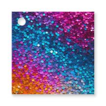 Etiquetas de regalo de arte con lentejuelas colori