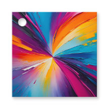 Etiquetas de regalo de arte con pintura al óleo co