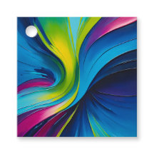 Etiquetas de regalo de arte con pintura al óleo co