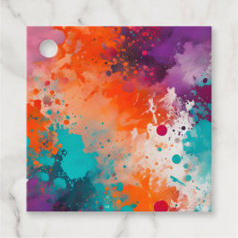 Para Recuerdos Etiquetas de regalo de arte con pintura salpicada