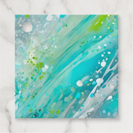 Para Recuerdos Etiquetas de regalo de arte con pintura salpicada