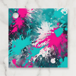 Para Recuerdos Etiquetas de regalo de arte con pintura salpicada