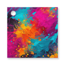Etiquetas de regalo de arte con pintura salpicada