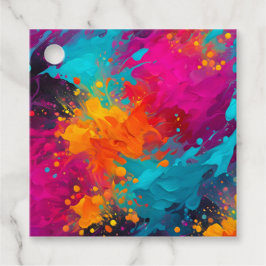 Para Recuerdos Etiquetas de regalo de arte con pintura salpicada