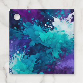 Para Recuerdos Etiquetas de regalo de arte con pintura salpicada