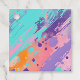 Para Recuerdos Etiquetas de regalo de arte con pintura salpicada