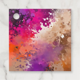 Para Recuerdos Etiquetas de regalo de arte con pintura salpicada