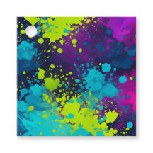 Etiquetas de regalo de arte con pintura salpicada