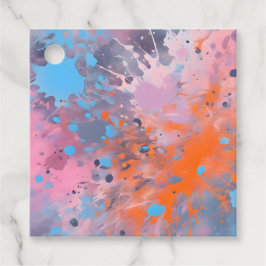 Para Recuerdos Etiquetas de regalo de arte con pintura salpicada