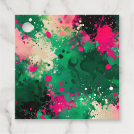 Para Recuerdos Etiquetas de regalo de arte con pintura salpicada