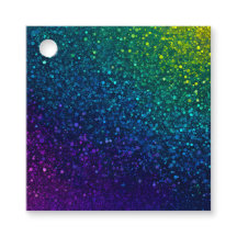 Etiquetas de regalo de arte con purpurina colorida