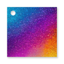Etiquetas de regalo de arte con purpurina colorida