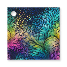 Etiquetas de regalo de arte con tinta abstracta co