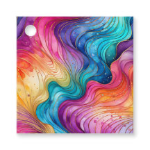 Etiquetas de regalo de arte con tinta abstracta co
