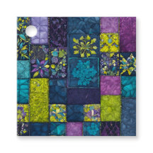 Etiquetas de regalo de arte de colcha de patchwork