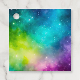 Para Recuerdos Etiquetas de regalo de arte de galaxia coloridas