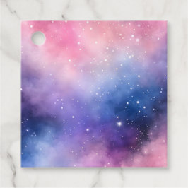 Para Recuerdos Etiquetas de regalo de arte de galaxia coloridas