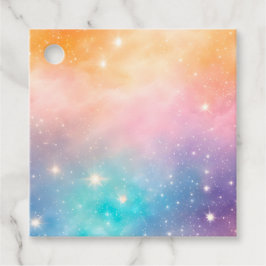Para Recuerdos Etiquetas de regalo de arte de galaxia coloridas