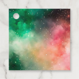 Para Recuerdos Etiquetas de regalo de arte de galaxia coloridas