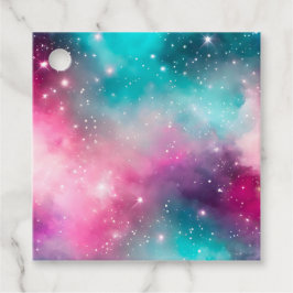 Para Recuerdos Etiquetas de regalo de arte de galaxia coloridas