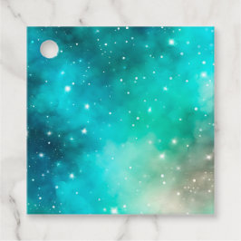 Para Recuerdos Etiquetas de regalo de arte de galaxia coloridas