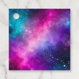 Para Recuerdos Etiquetas de regalo de arte de galaxia coloridas