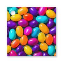 Etiquetas de regalo de arte de jelly bean colorida
